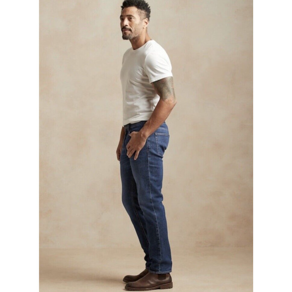 New Banana Republic Mens Straight Size 44 x 34 Organic Cotton Mid Rise NWT - Picture 4 of 11